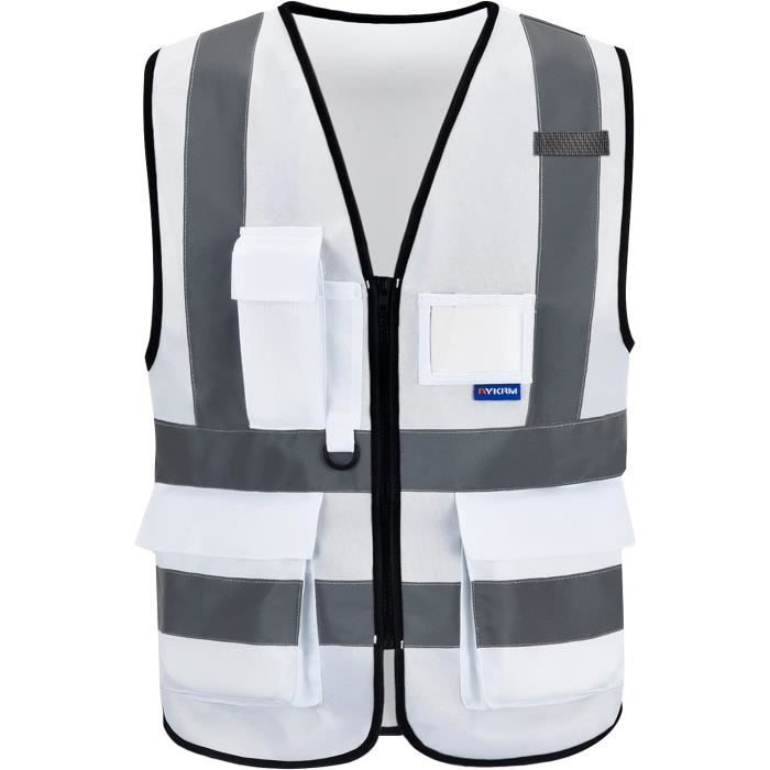 Gilet Haute Visibilit Blanc Grande Taille 4Xl 5Xl Gilet De
