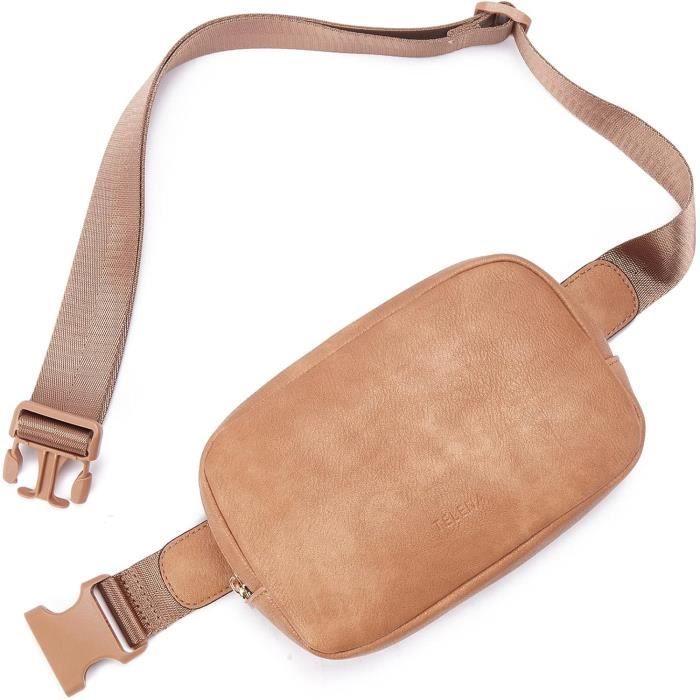 Sac Banane Femme élégant PASUDA - Simili Cuir Noir, Sangle Réglable 95 Cm, Taille 17 Cm