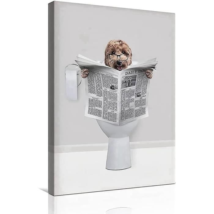 Art Mural De Salle De Bain Léopard Unique, Impression D'animal Drôle Assis Sur Des Toilettes, Décoration Noir Et Blanc, Décoration D'intérieur Humoristique De La Faune - France