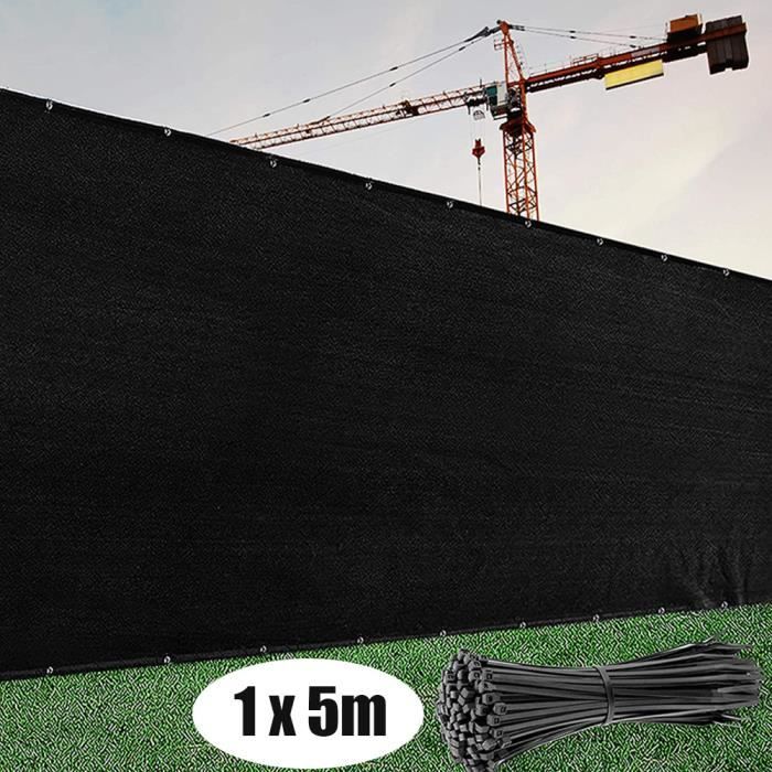 Brise-Vue Balcon 90x500 Cm HDPE Anthracite – Écran Intimité Jardin Terrasse – 95% UV 90% Ombrage