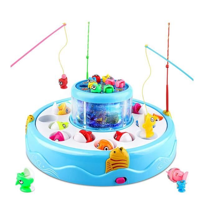 Jouet de pêche enfant avec poissons en plastique colorés main image 1
