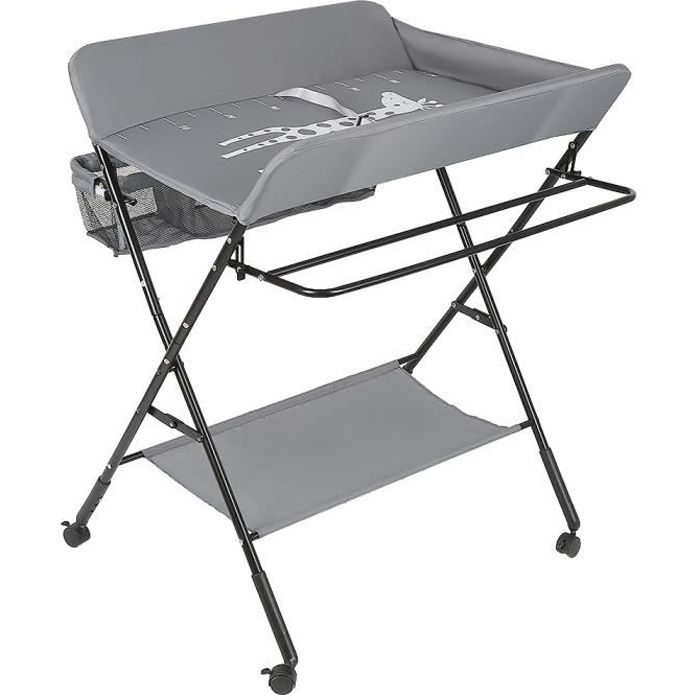 Wiss Table A Langer Pliable Avec Panier De Rangement Hauteur