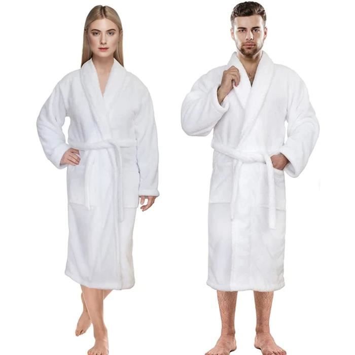 Peignoir de bain un xe 100 coton gyptien ponge blanc parfait