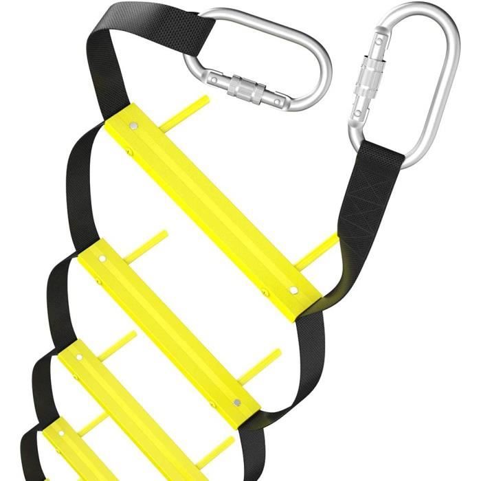 Échelle De Corde De Secours 5 M – Ignifuge, Charge 200 Kg – Avec 2 Crochets, Pour Fenêtre, Balcon, évacuation
