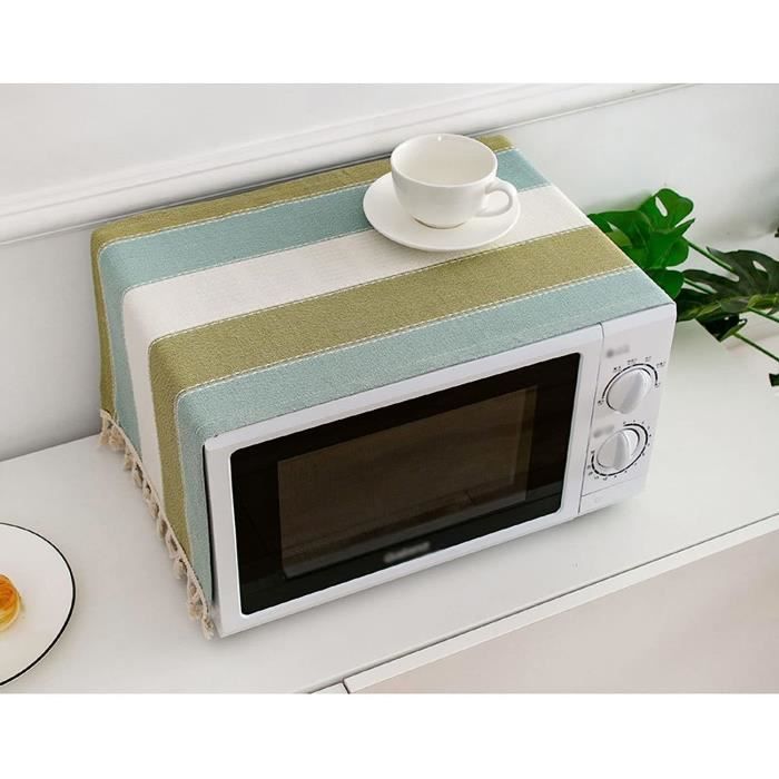 Housse Pour Grille-pain Et Micro-ondes - Motif Feuilles Vertes - Anti-Poussière Avec Poignée Et Poche - 3 Tailles (S, M, L)