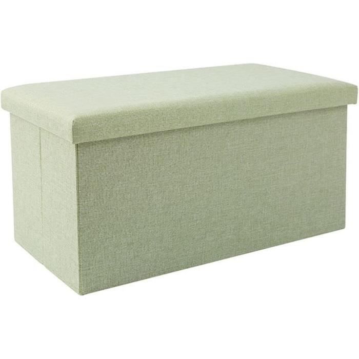 COSYLAND Pouf de Rangement Pliable en Similicuir avec Couvercle - Banc Coffre Multifonction 43x38x38cm - Tabouret Repose-Pieds 200kg - Ottoman de Salon Espace de Stockage Caché, Noir