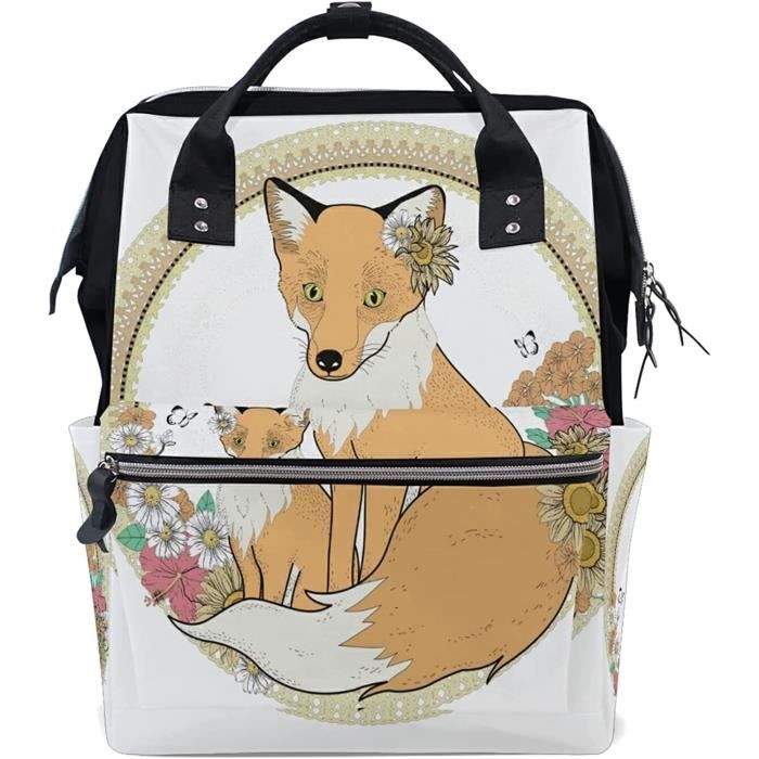 Renard Animal Herbe Plante Sac a Langer Sac a Dos Grande Capacite Multifonction Sac a Couches pour Voyage Maman Femme Papa 810 Cdiscount Puericulture Eveil bebe