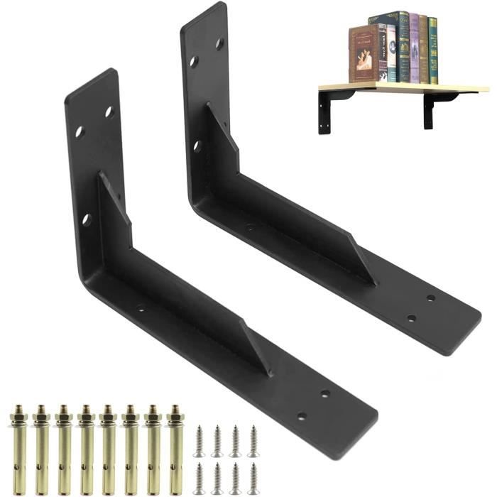 6Pcs Equerre Etagere Murale,Supports Equerre Etagere,Equerre Charge Lourde Support équerre étagère,Fixation Invisible Supports Vintage,Equerre Industr