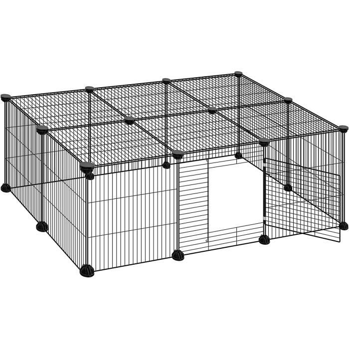 Enclos Lapin Interieur Parc Cochon dInde modulableDIY Noir 109x74x39cm 0015WL