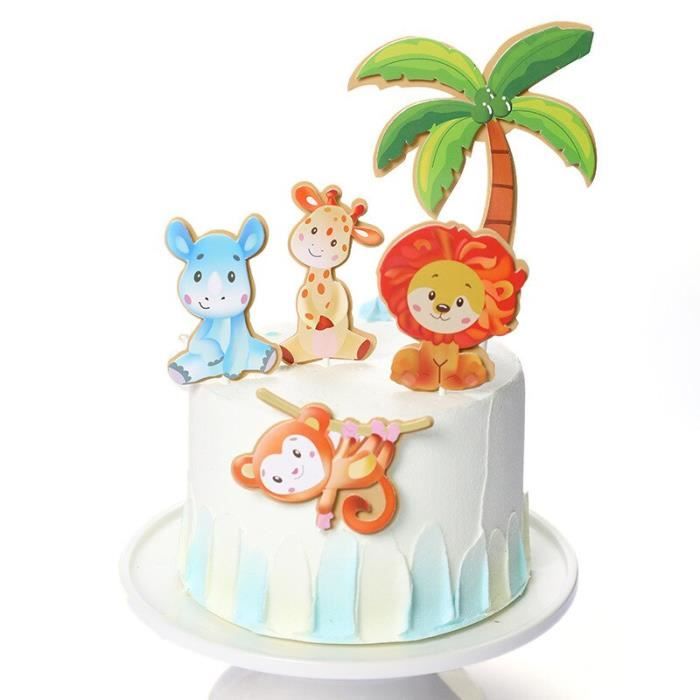 Decoration De Gateau Animaux Jungle Foret Girafe Lion Singe Theme Fournitures Pour Fete Safar Modele Dgzs 246 Hydgzsa Cdiscount Maison
