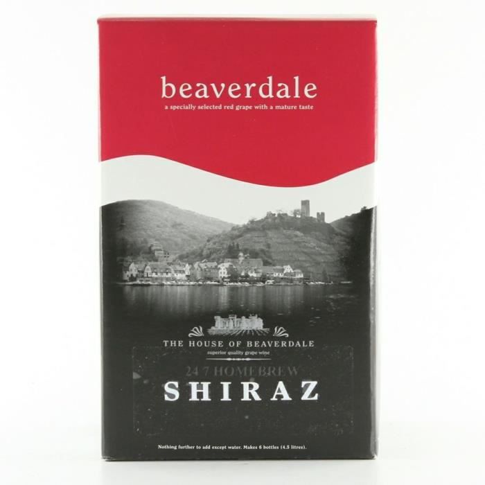 Kit de vin rouge Beaverdale Shiraz 6 bouteilles 4,5 L Beaverdale