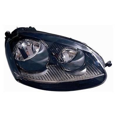 Phare droit H7+H7 avec feu de direction noir pour Volkswagen Golf 5 de 2003 à 2008
