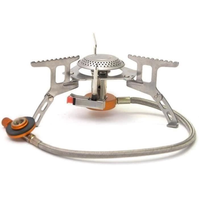 Réchaud à gaz de camping brûleur à butane divisé 3 500 W portable pour extérieur réchaud à gaz