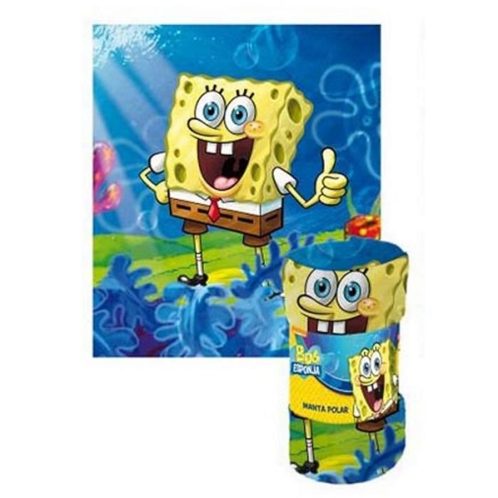 COUVERTURE PLAID POLAIRE BOB L EPONGE SPONGEBOB 120 X 140 CM