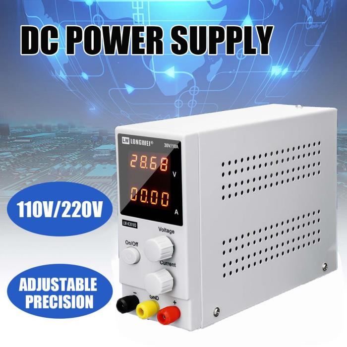 Alimentation De Laboratoire Réglable 0-30V / 0-10A - Affichage Digital - Pour électronique, Tests Et Réparations