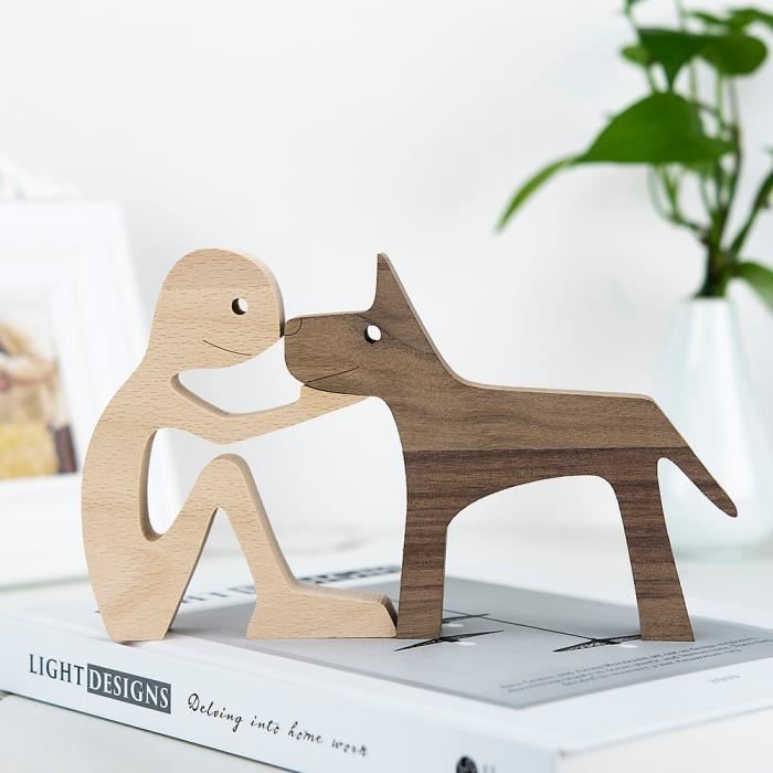 Figurine Chien Décorative Noire - Statue Maison - Thème Afrique - Adulte