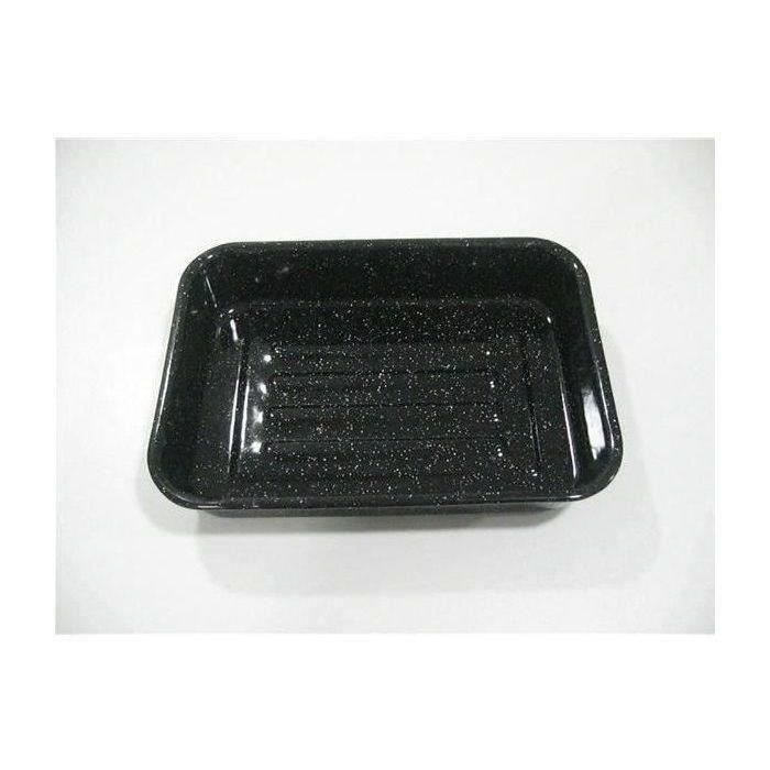 beka classic plat à four rectangulaire 36 cm kitchen roc - en acier émaillée - noir