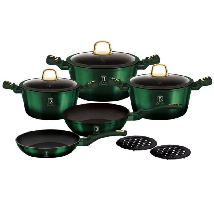 berlingerhaus batterie de cuisine 10 pièces, collection emerald - 5999056798366