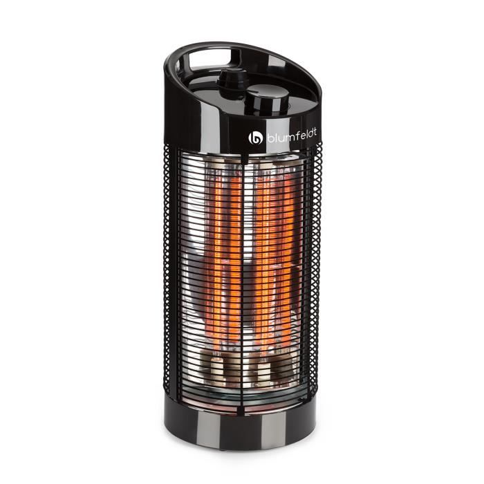 Blumfeldt Heat Guru 360 Radiateur infrarouge sur pied - 2 puissances de chauffage 1200W - 600W - Oscillation 360° ou 120° - IPX4