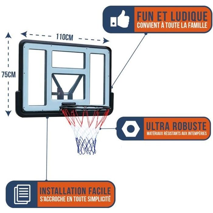 Panneau de Basket Mural Portable Bumber - Phoenix 110 x 75 cm - Cdiscount  Sport