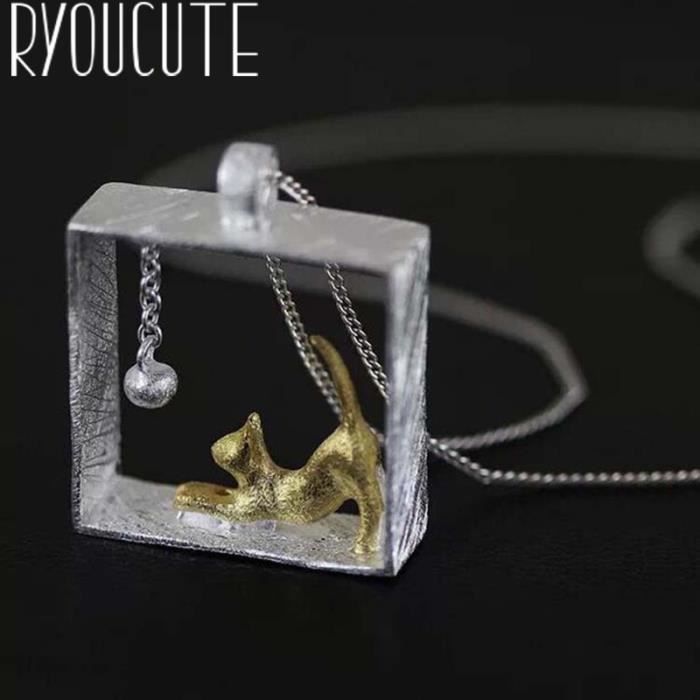 Chaine De Cou Vendue Seule CRAZE K5G4J Bohème Argent Chat Colliers Pour