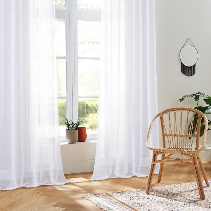 KnSam Rideaux Voilage Fenêtre Rayé Semi-Transparent, 2 x KnSam Rideaux Voilage Fenêtre Rayé Semi-Transparent, 2 x