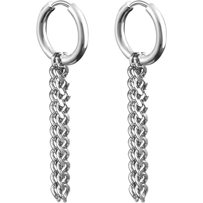 Boucles D'oreilles Créoles Super Petites Plaquées Noires, Acier Inoxydable 316 L, Ne Se Décolore Pas Facilement, Sans Allergie, 6mm