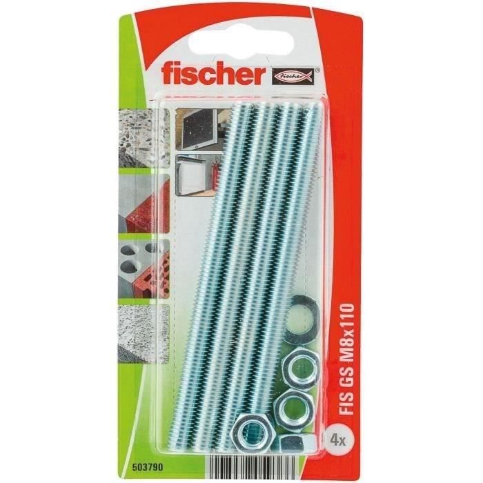 FISCHER - Tiges filetées fis gs m8x110 blister de 4