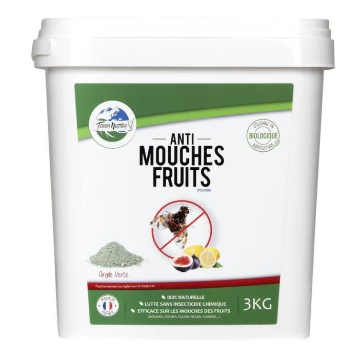 TERRA NOSTRA - Argile verte - Mouches des Fruits - Seau 3 kg