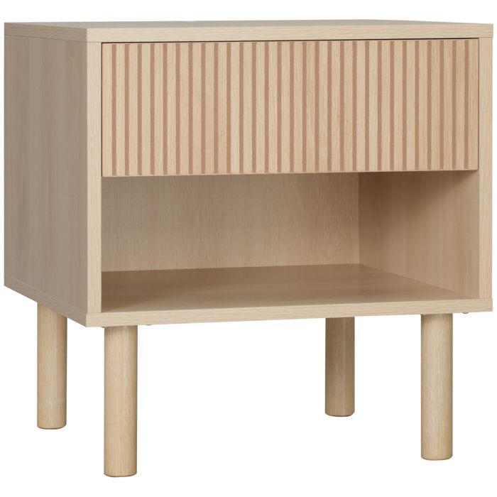 HOMCOM - Table de chevet - Panneaux de particules - 47x47x50cm - Bois naturel