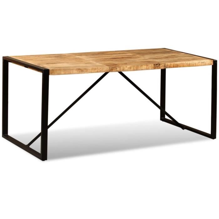 Table A Manger Industriel En Bois De Manguier Massif 180 X 90 X 76