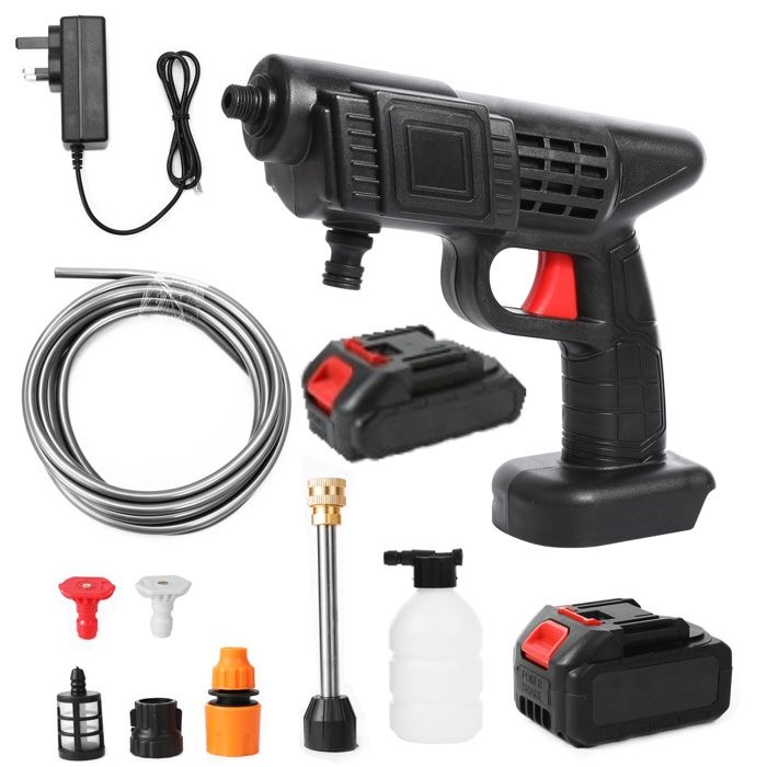 Pistolet à eau haute pression sans fil 65 bars 6 en 1 - 20 000 mAh - Lave- auto et