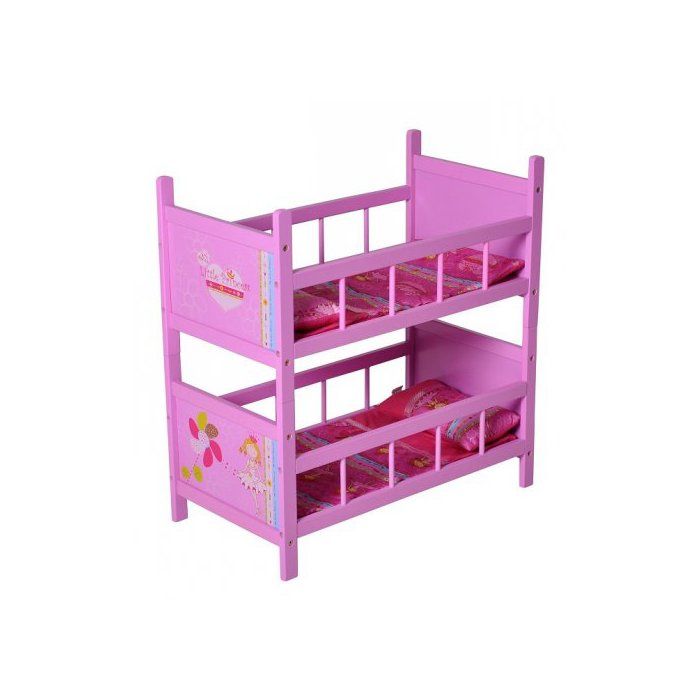 Lits superpos?�s Princesse en bois pour poup?�es 51 x 28 x 54 cm - Cdiscount Jeux - Jouets