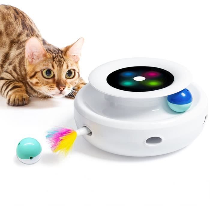 Meilleurs prix pour Jouet interactif pour chat - LECHEO - AMOBOX - 2 en 1 - Minuterie - Auto marche/arrêt - Plume