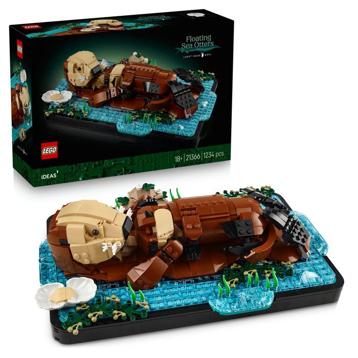 LEGO Ideas 21366 Les Loutres Câlines - Set de Construction Adulte - Maquette dAnimaux