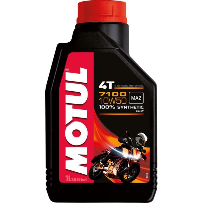 Bidon de 4L d'huile 4T 10W-50 7100 100% synthèse Motul pour moto quad