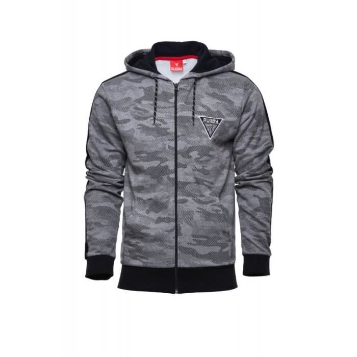 sweat rugby adulte - urban - rugby division - gris - homme