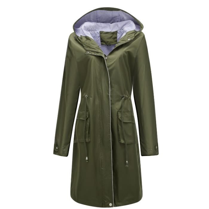 Veste impermeable femme coupe vent manteau chaud Ocre rouge perfect Ocre rouge Cdiscount Pret a Porter