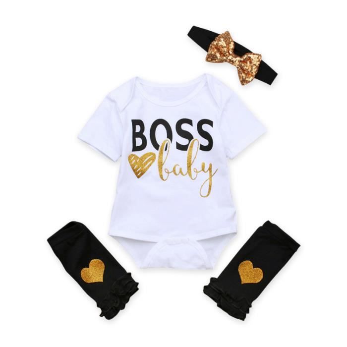 0 24 Mois Bebe Fille Body Blanc Combinaison Short Coeur Dore 3 Pcs Ensemble Vetement Barboteuse Jambiere Bandeau Blanc Cdiscount Pret A Porter