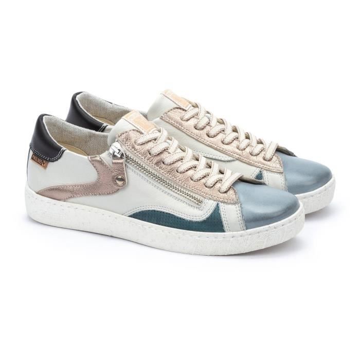Pikolinos Baskets femme - PIKOLINOS - Lanzarote - Blanc - Cuir - Lacets