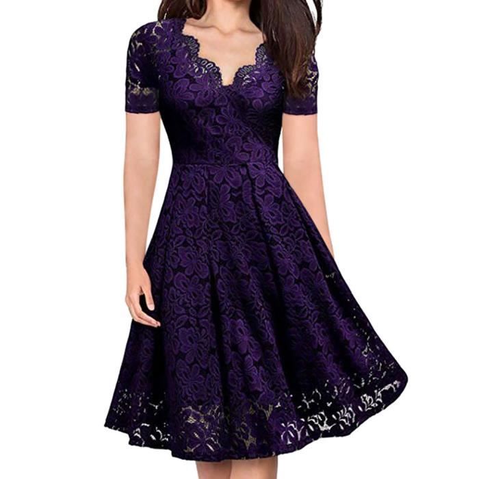 robe dentelle violette