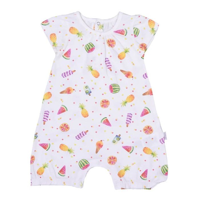 Combishort Bebe Fille En Coton Bio Fruits Multicolor Cdiscount Pret A Porter