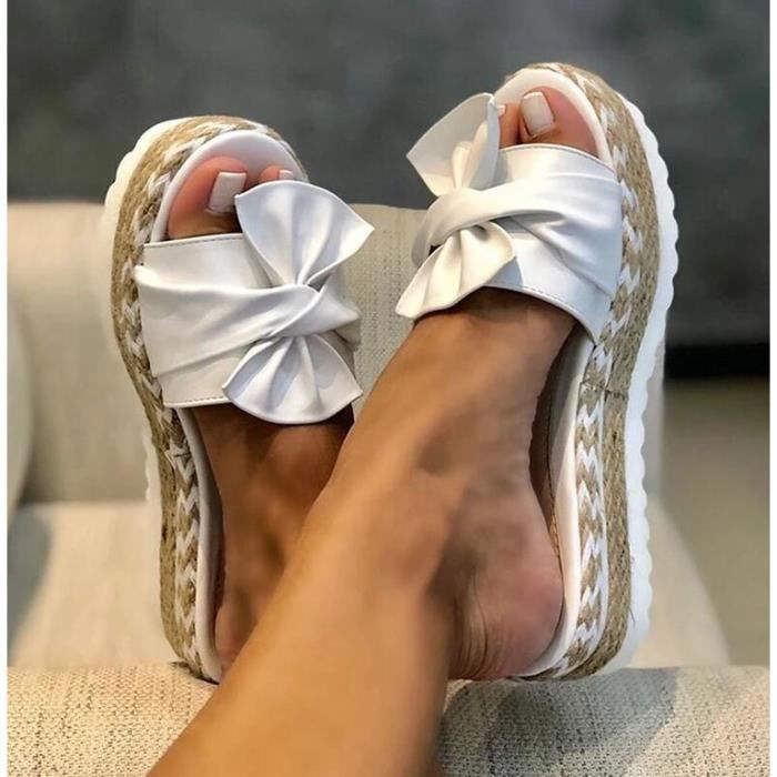 Sandales blanches sale plateforme