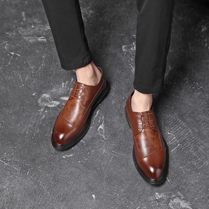 Richelieu Cuir Chaussure Homme Mode Marron Cdiscount Chaussures
