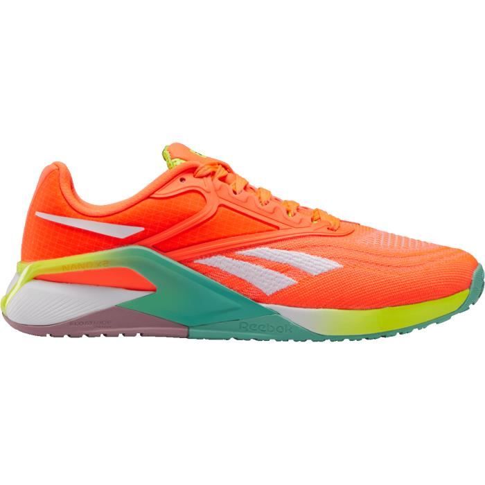 chaussures de fitness reebok nano x2 - orange - musculation - haltérophilie - route