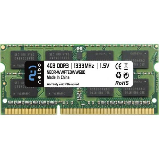 Barrette Mémoire RAM 2Go DDR3 SODIMM 1333 MHz PC3-10600 Pour PC Portable - Hynix