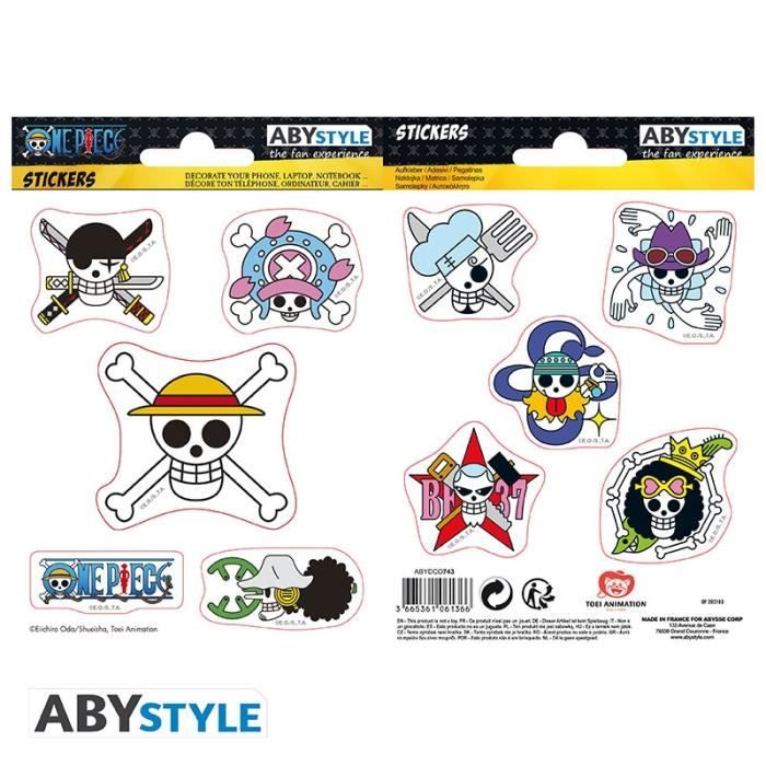 ONE PIECE Stickers Skulls Equipage Luffy 16x11cm 2 planches