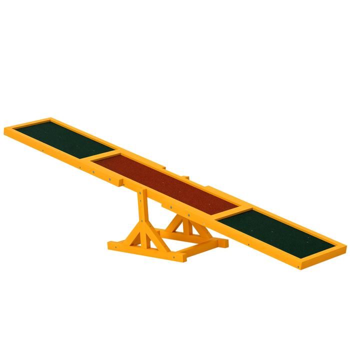 Agility sport pour chien - PawHut - bascule équipement entraînement bois pré-huilé antidérapant - bois - vert
