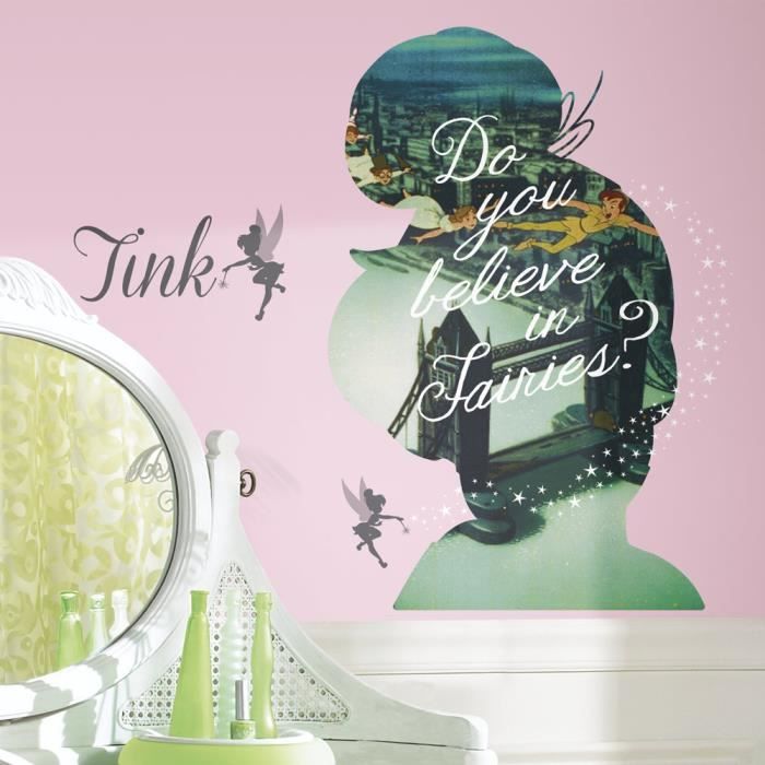 Stickers géant Silhouette Fée Clochette Disney Fairies Multicolore