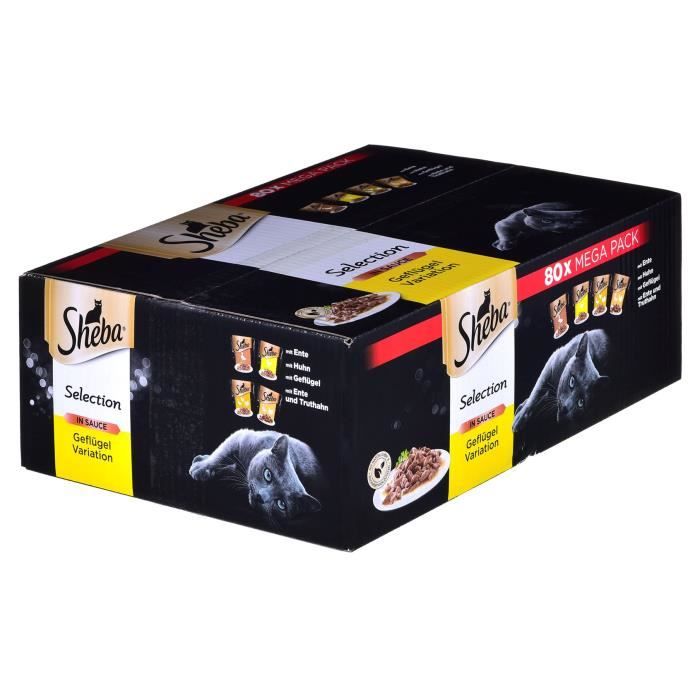 SHEBA NOURRITURE HUMIDE POUR CHAT SELECTION IN SAUCE, 80 X 85 G, MEGA